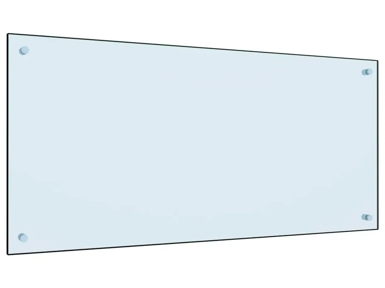Billede 2 - Stænkplade 100x50 cm hærdet glas hvid