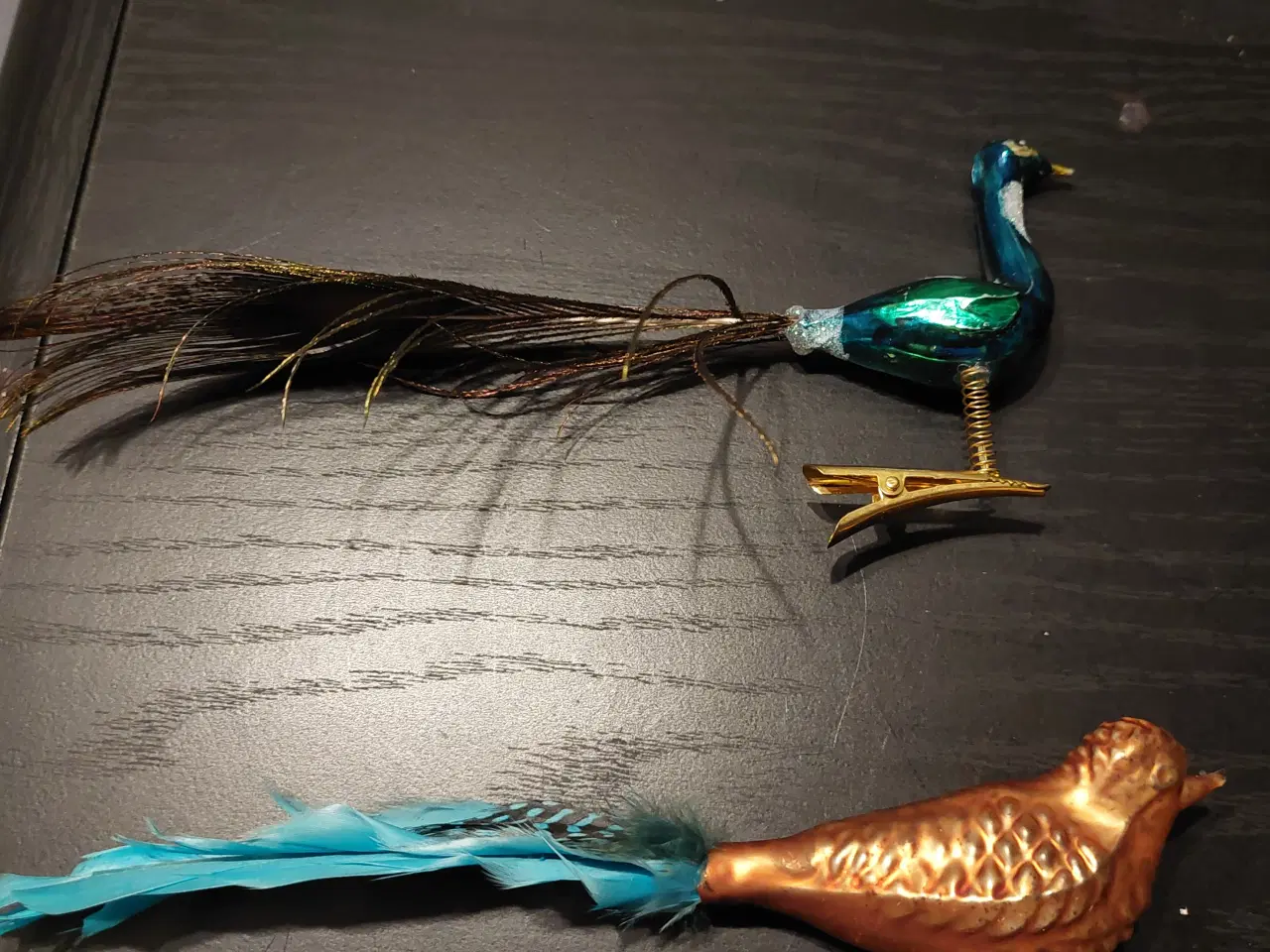 Billede 1 - Julepynt, Gamle Ældre fugle eller påfugl med fjer