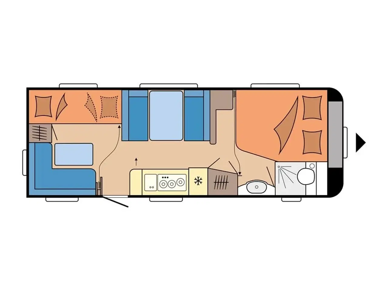 Billede 2 - 2024 - Hobby Excellent Edition 650 KMFe   Sønderjyllands aut. HOBBY forhandler. ULTIMATIV FAMILIEVOGN, Op til 8 sovepladser. NU PÅ LAGER NU.