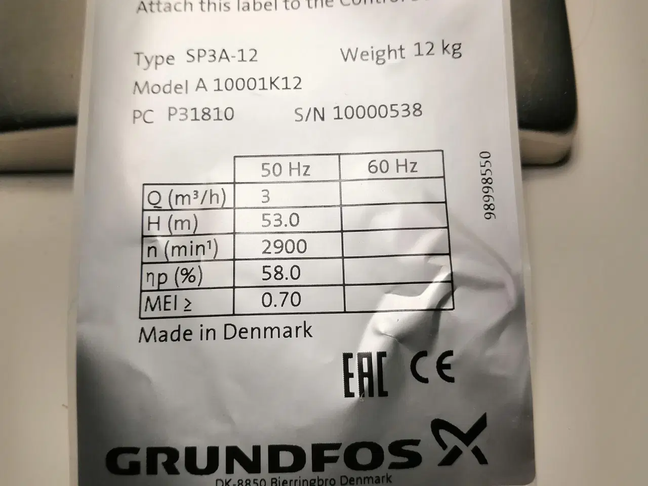 Billede 5 - Dykpumpe Grundfos SP3A-12