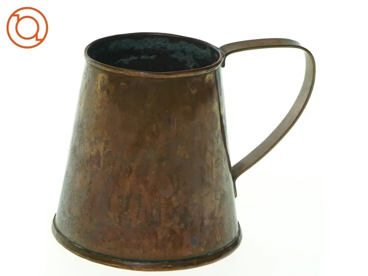 Billede 1 - Antik kobberbæger (str. 8 x 8 cm)