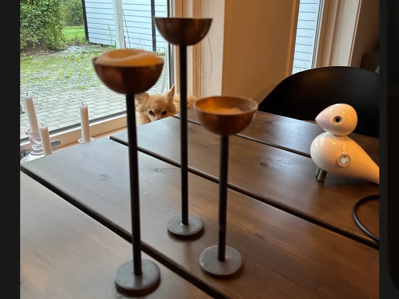 Billede 3 - Flotte lysestager i kobber og jern