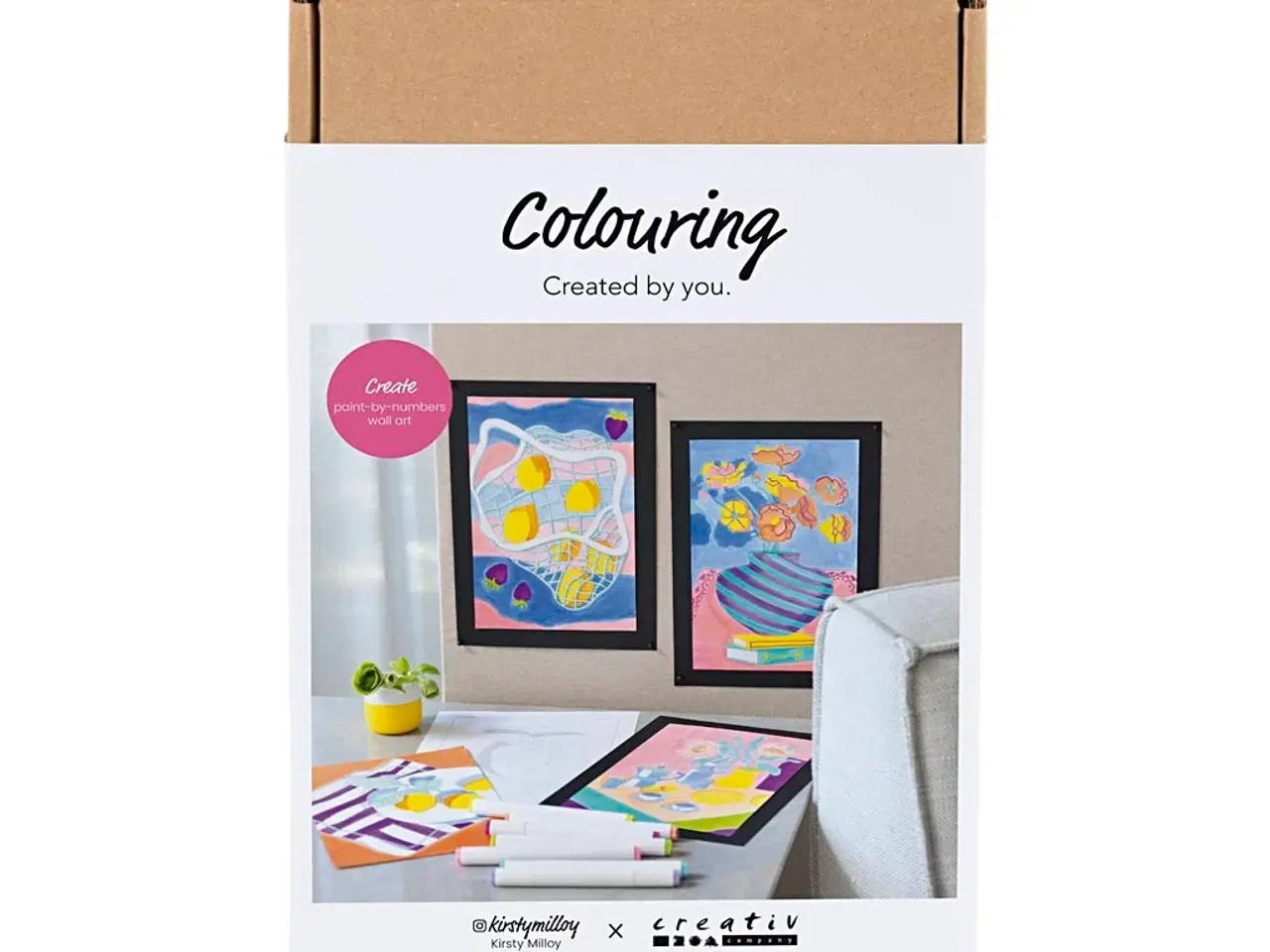Billede 1 - DIY Kit Farvelægning, Paint by numbers, markers, 1 pk.