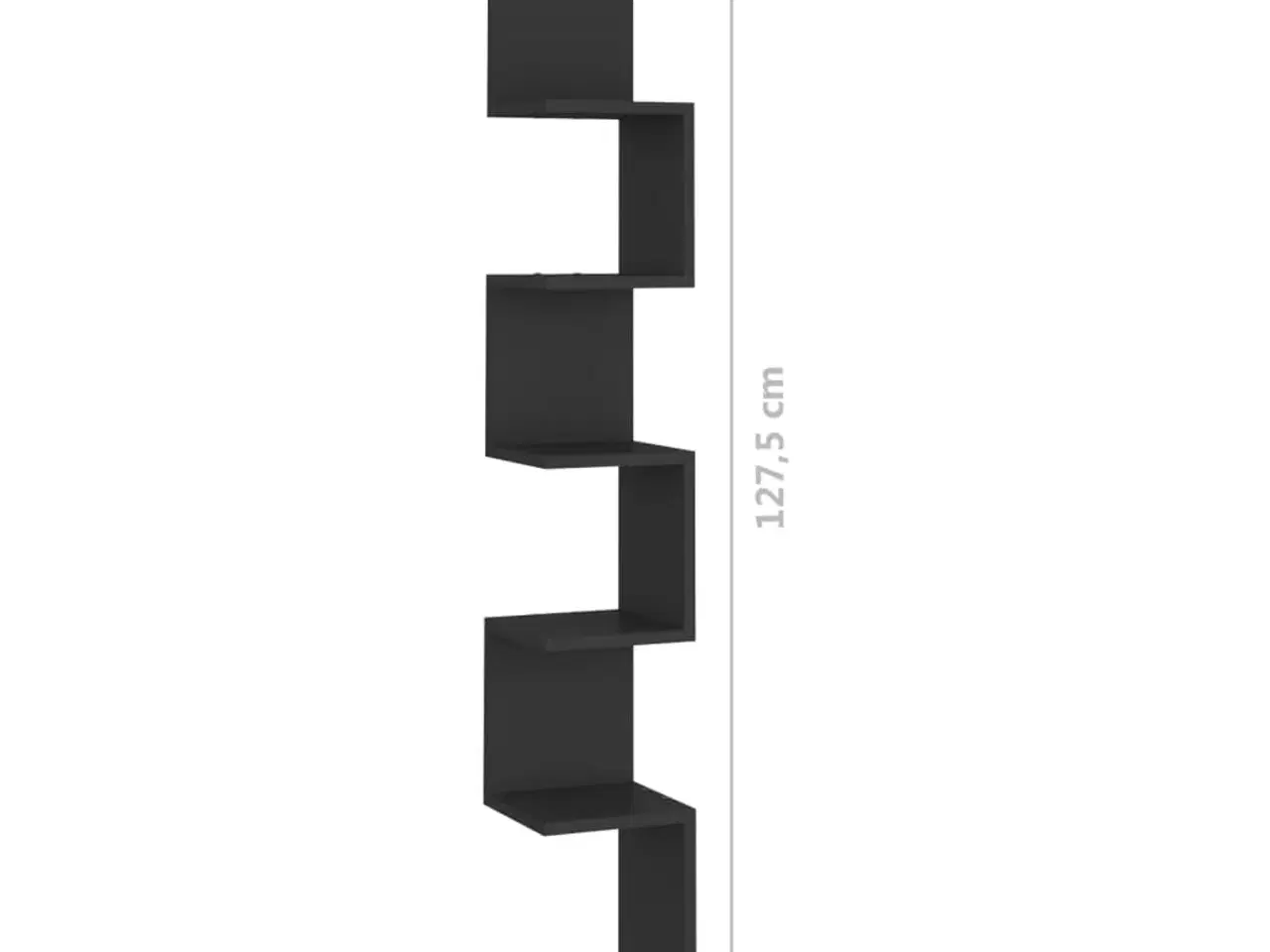 Billede 8 - Væghængt hjørnehylde 20x20x127,5 konstrueret træ sort