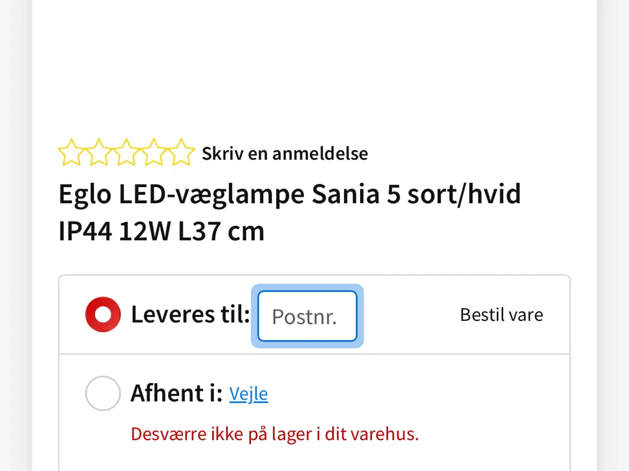 Billede 1 - Eglo væglampe 