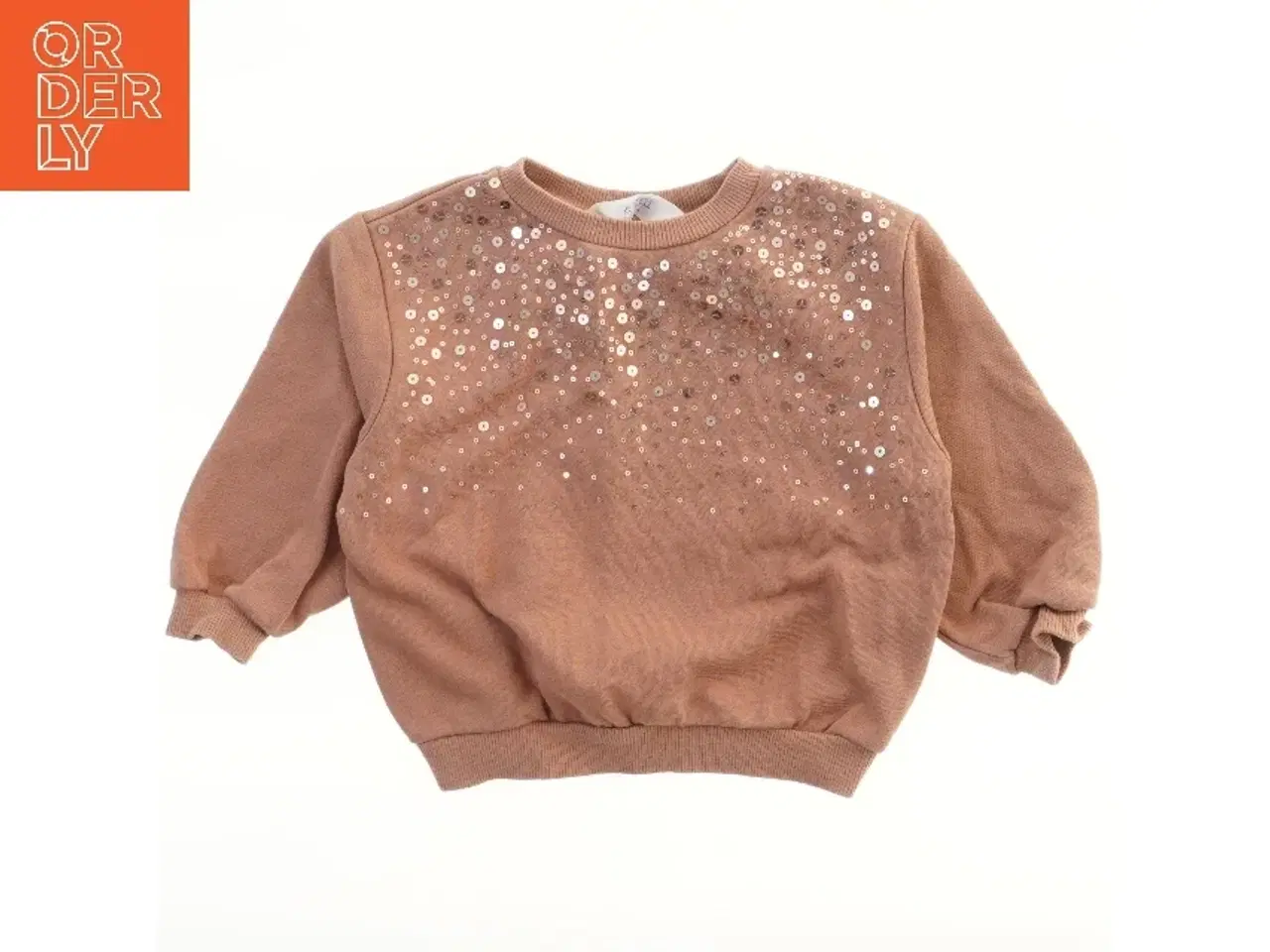 Billede 1 - Brun sweatshirt med pailletter fra H&M (str. 92)