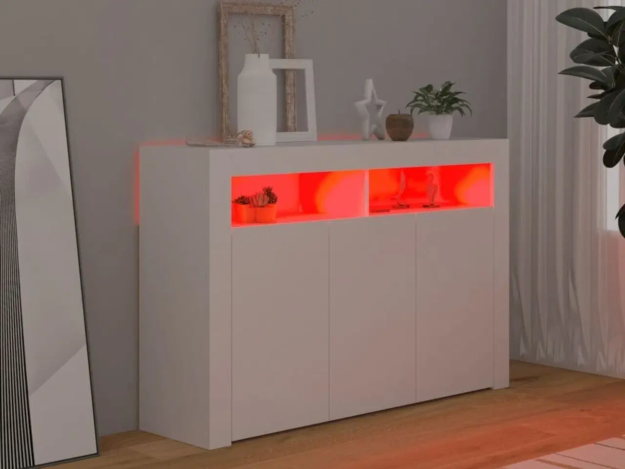 Billede 5 - Skænk med LED-lys 115,5x30x75 cm hvid