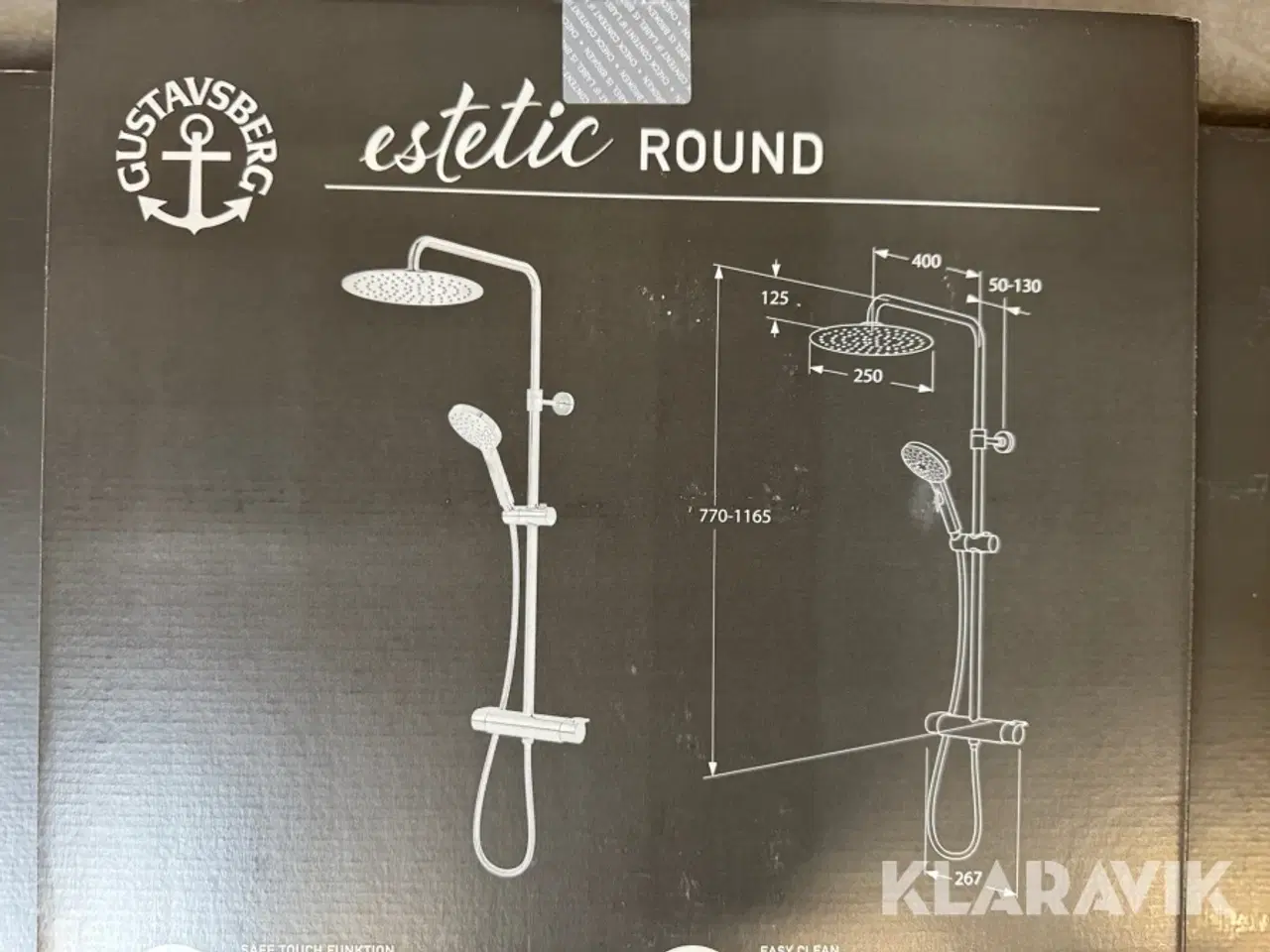 Billede 4 - Brusesæt til badeværelser Gustav Berg Estetic Round 4 styks