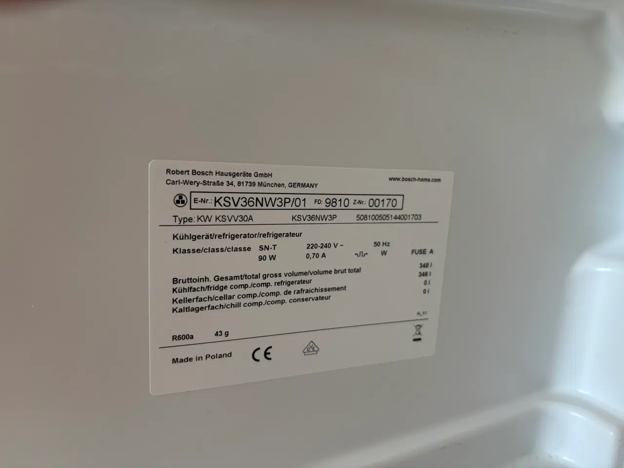 Billede 4 - Hvidt fritstående køleskab i meget fin stand