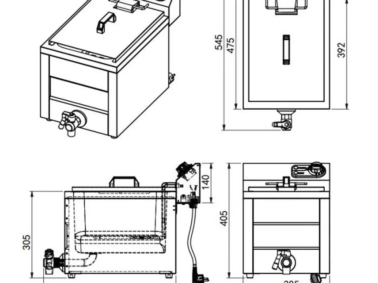 Billede 2 - Combisteel elektrisk friture – 3 kW