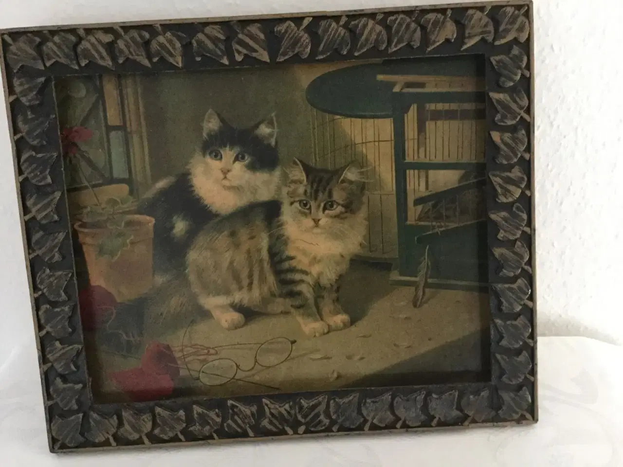 Billede 1 - Gl billede med to katte