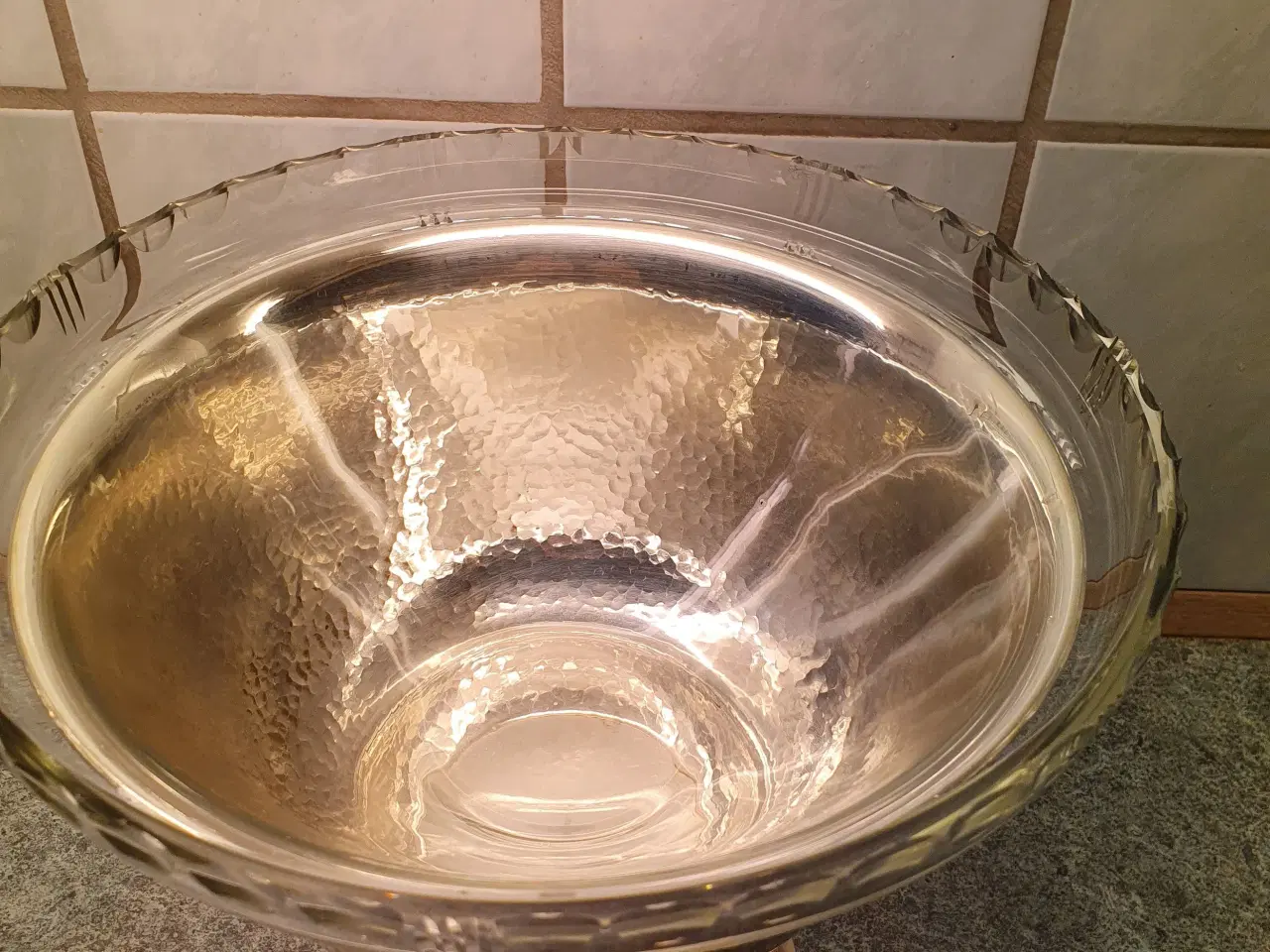 Billede 1 - Forsølvet skål med glasindsats