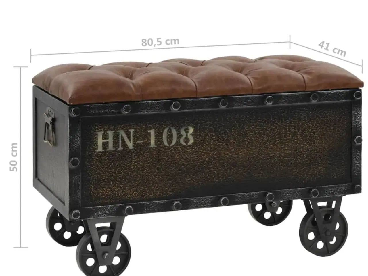 Billede 10 - Opbevaringsbænk 80,5x41x50 cm massivt træ og kunstlæder