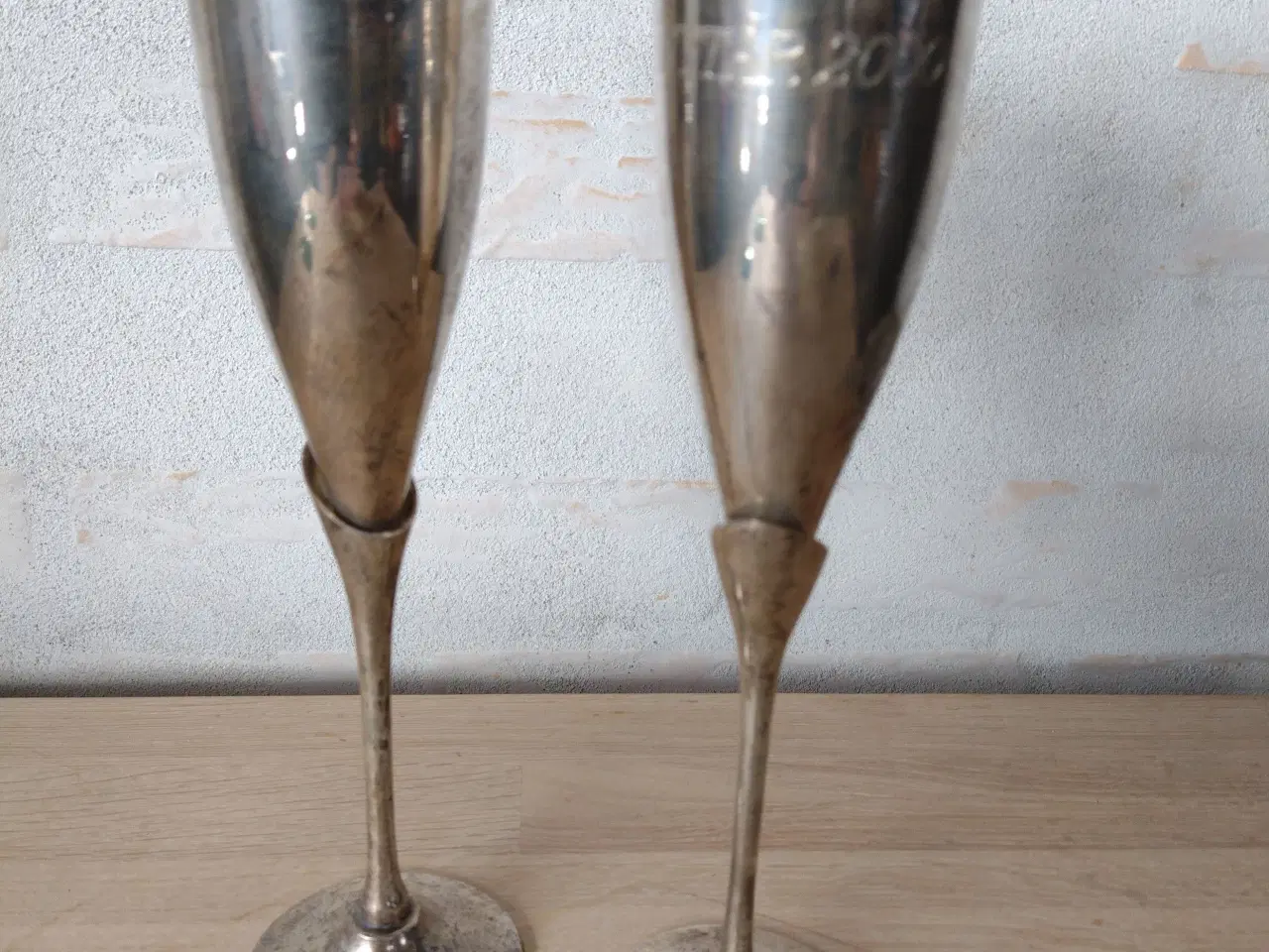 Billede 1 - 2 metal Champagne glas 