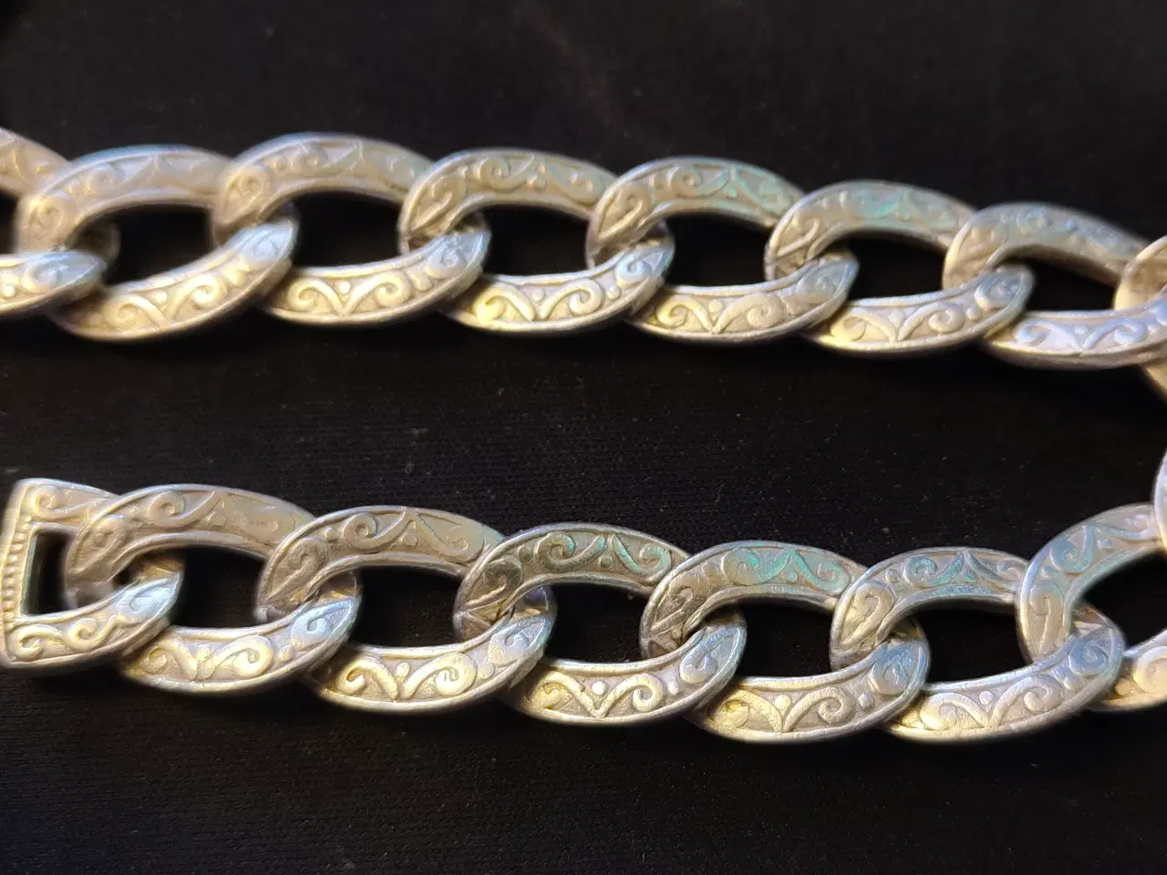 Billede 2 - Massiv Curb Link Halskæde, 925, Sølv, 152,9g