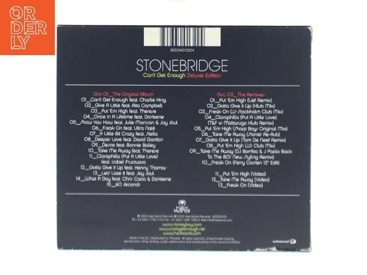 Billede 2 - Stonebridge - Can&#39;t Get Enough Deluxe Edition CD fra Hed Kandi Records