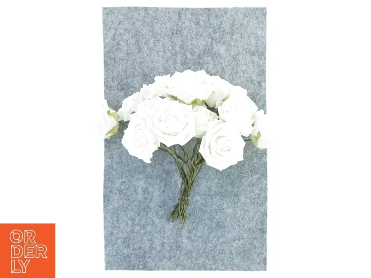 Billede 4 - kunstige hvide naturtro roser (str. 20 cm)