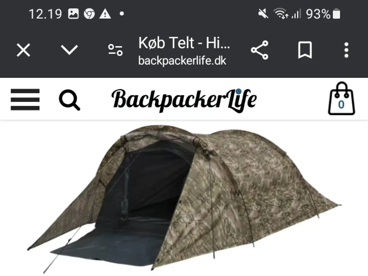 Billede 1 - 2 personers camouflage telt.