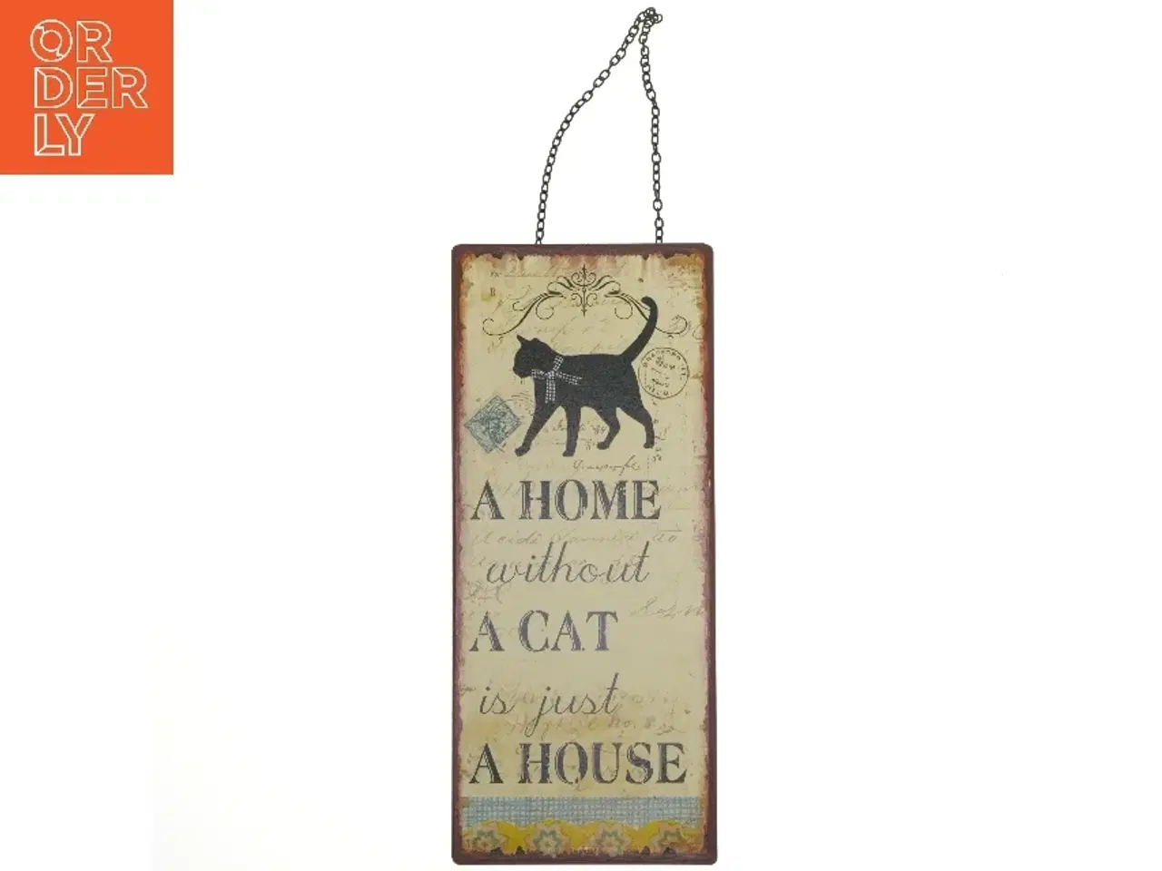 Billede 1 - Indretningstavle med kattemotiv fra Lafinesse (str. 30,5x13 cm)