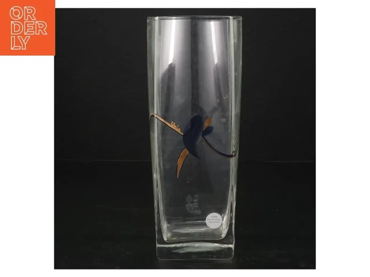 Billede 1 - Glas vase med håndmalet design fra Luminarc (str. H. 21 cm)