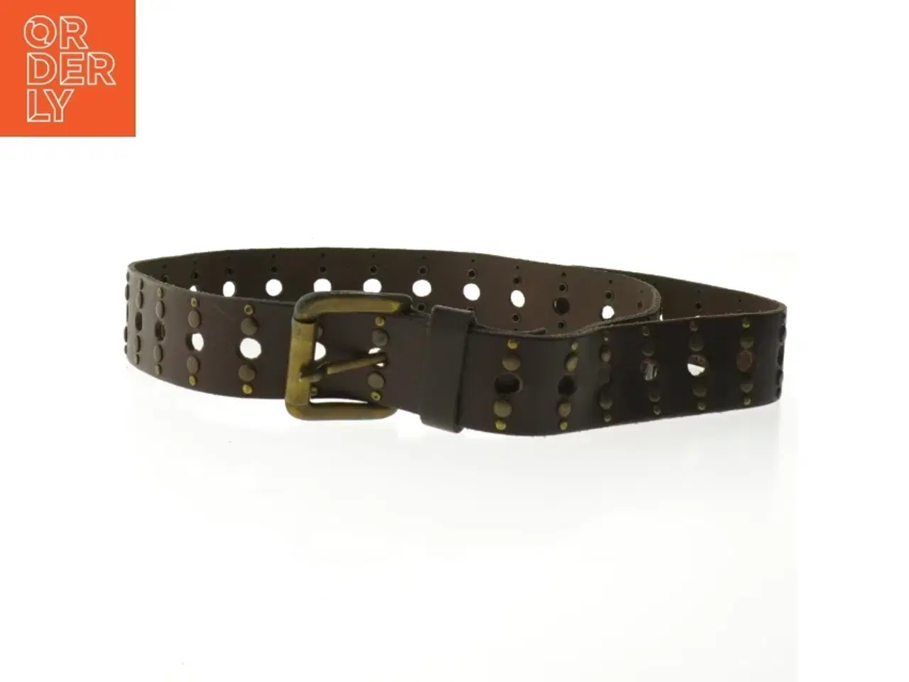 Billede 1 - Brun bælte med metalnitter fra WHITE STUFF (str. 100 cm)