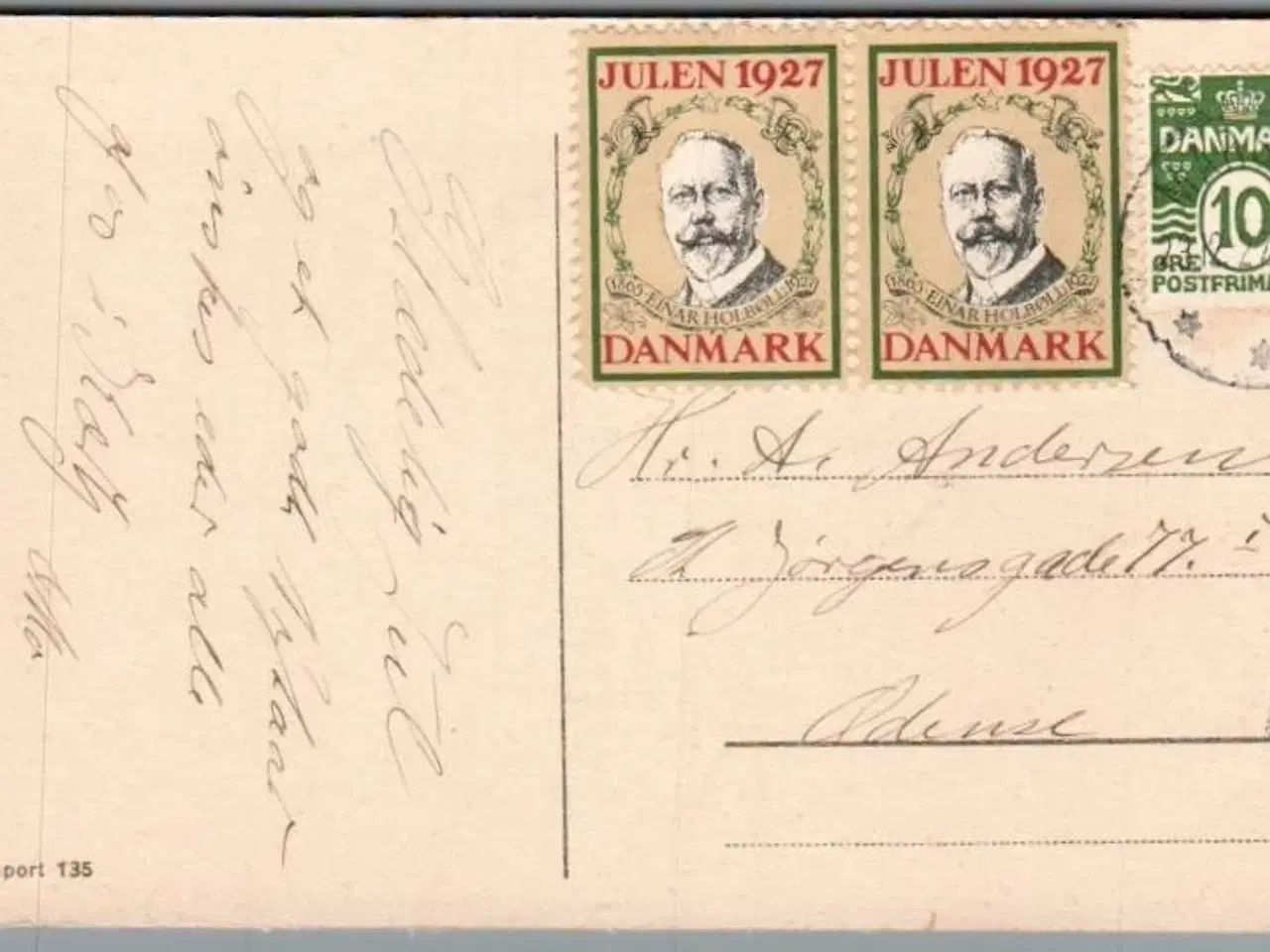 Billede 1 - Julemærke 1927 på Postkort
