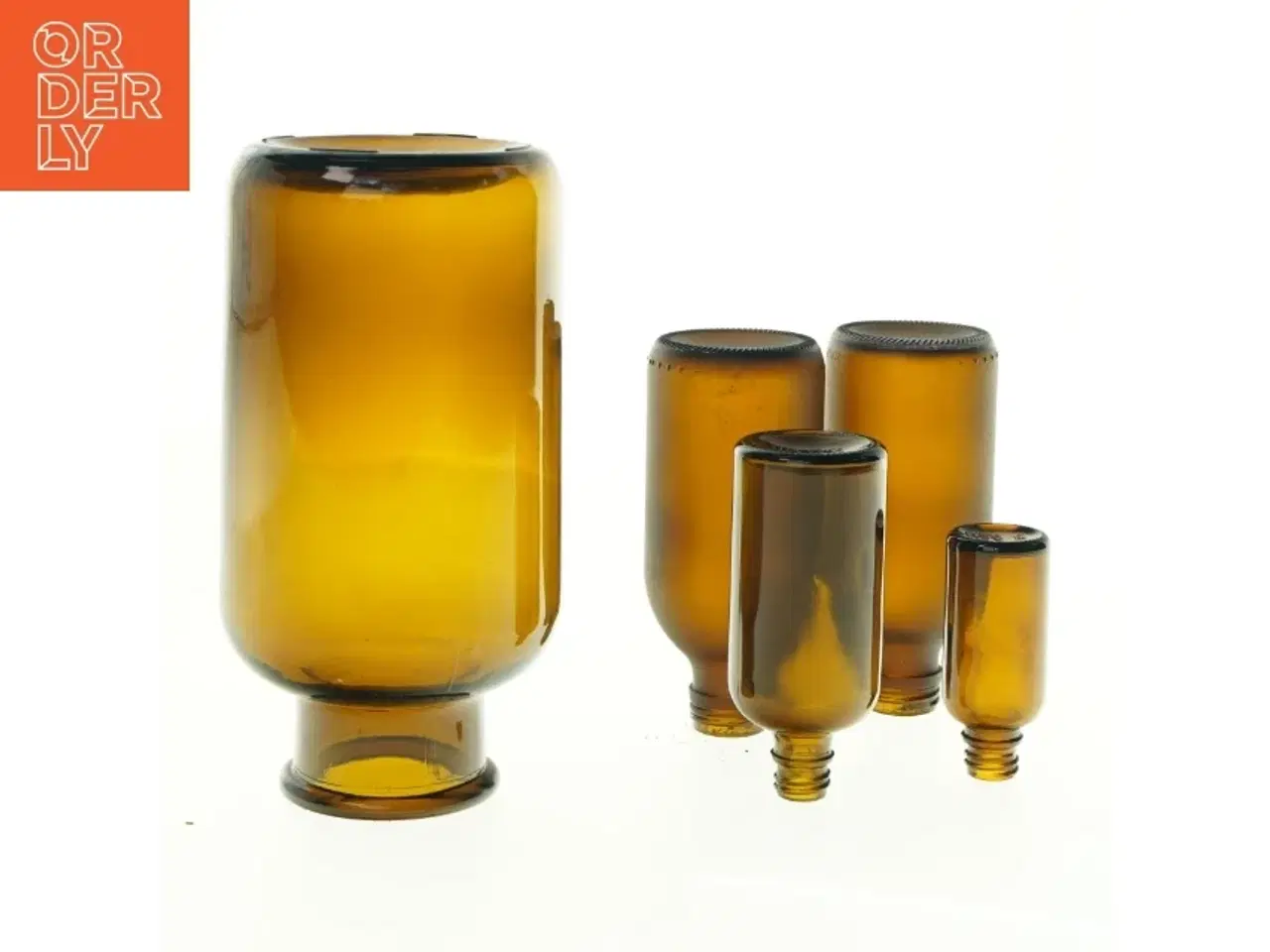 Billede 3 - Brune glasflasker i forskellige størrelser (str. 8 x 3 cm til 19 x 10 cm)