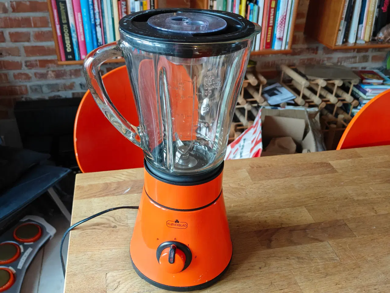 Billede 1 - Kløverblad orange blender med glaskande 