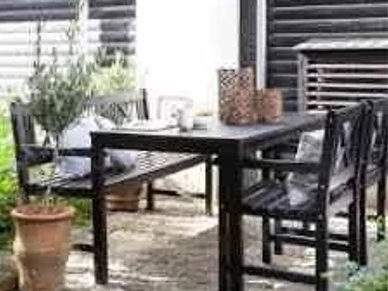 Billede 1 - Cinas Rosenborg havebord, mat sort, 165 x 80 cm