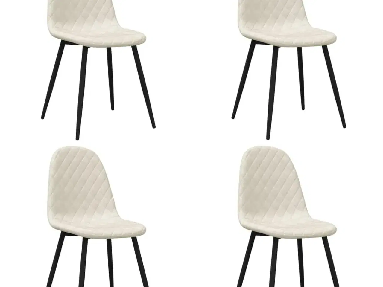 Billede 2 - Spisebordsstole 4 stk. velour cremehvid