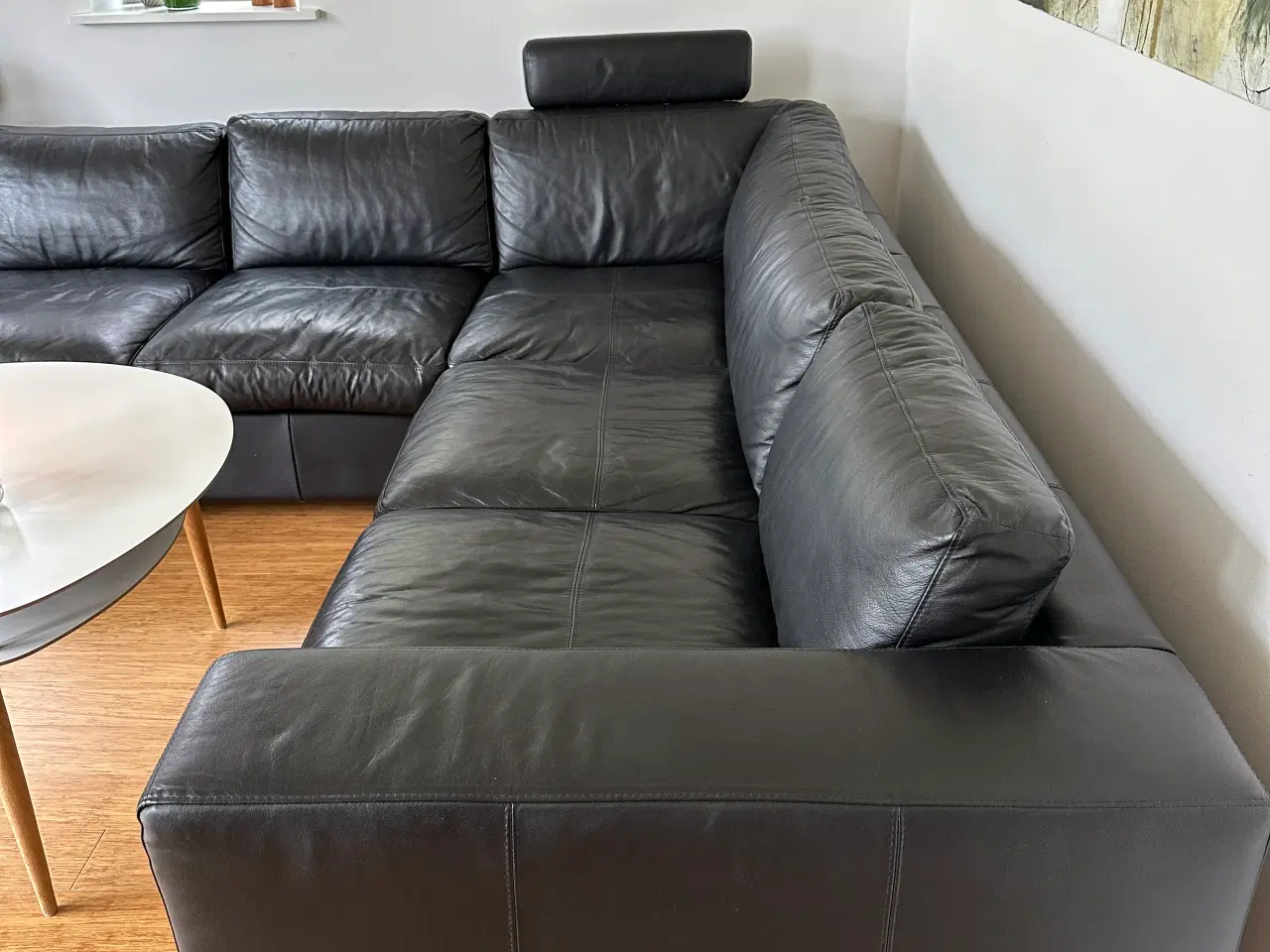 Billede 3 - Læder Hjørnesofa med chaiselong sælges