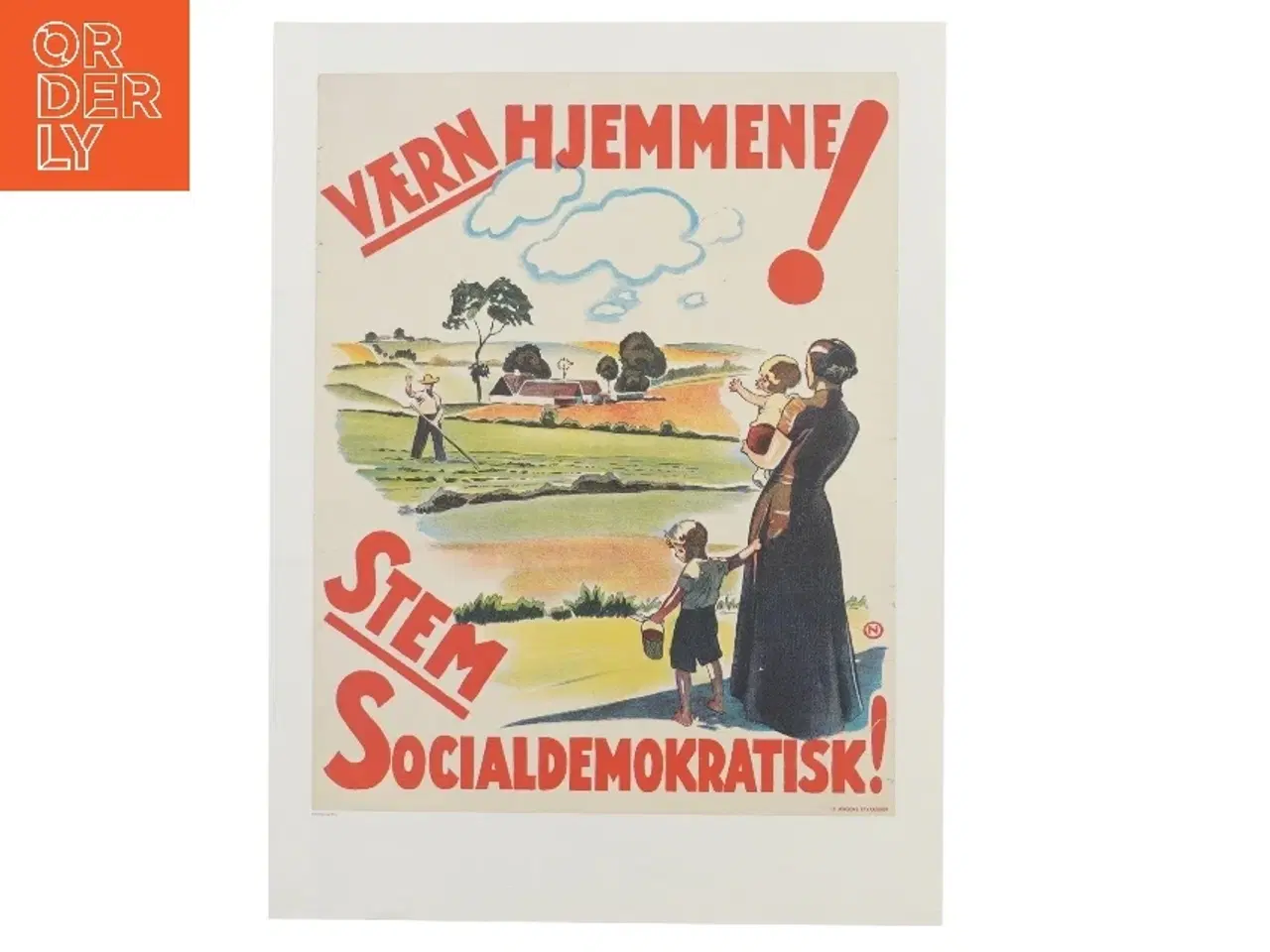 Billede 1 - Vintage politisk plakat (str. 40x30 cm)