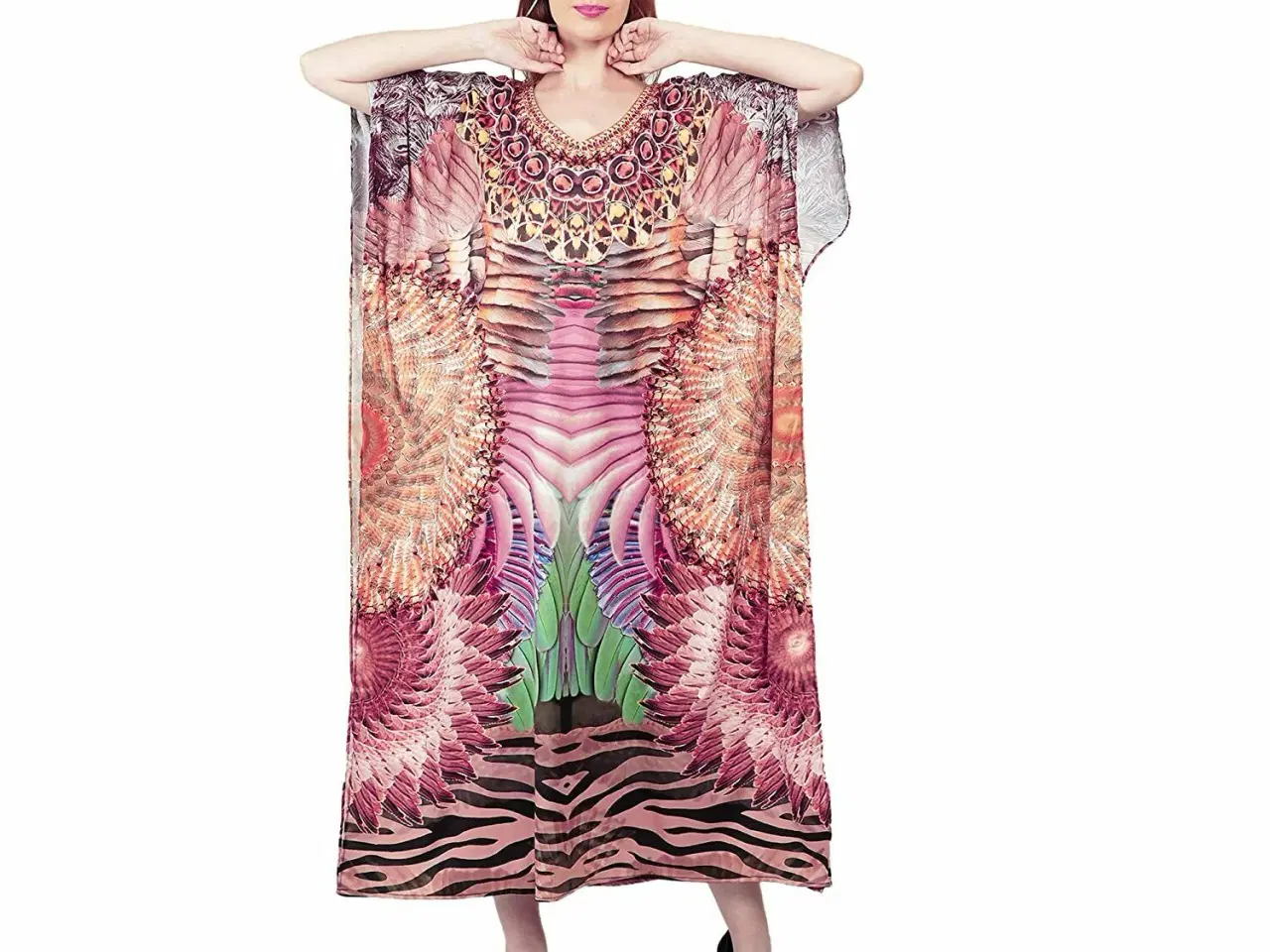 Billede 4 - Maxi Boho style-Flot Print kjole (  One size )