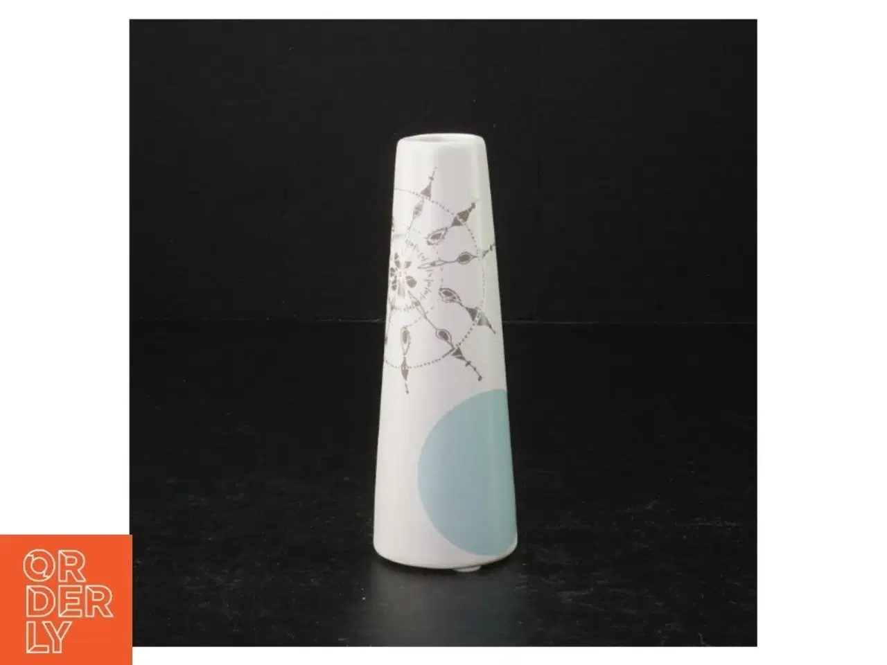 Billede 1 - Keramikvase med grafisk mønster (str. 13,5 cm)