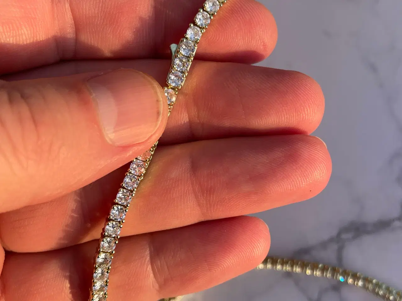 Billede 4 - Goldfilled tennis kæde med custom vedhæng 