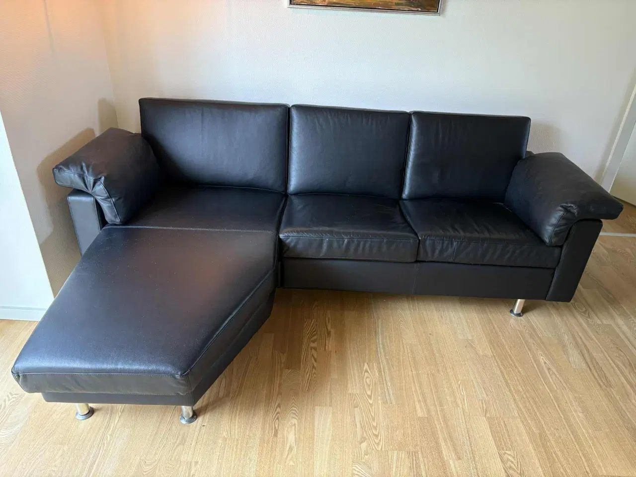 Billede 2 - Sofa sort okseskind 