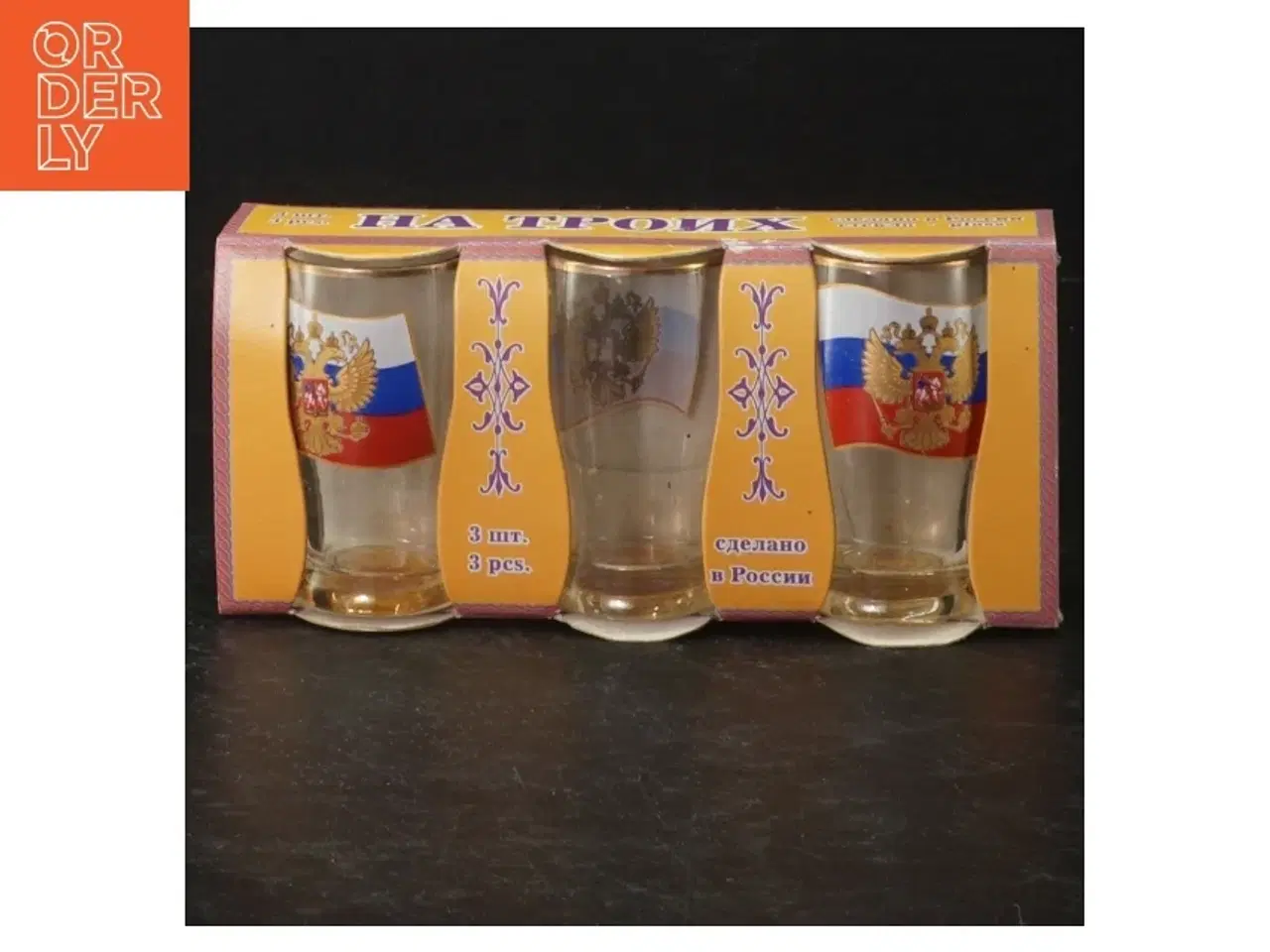 Billede 1 - Russiske shotglas med dekoration (str. 8 cm)