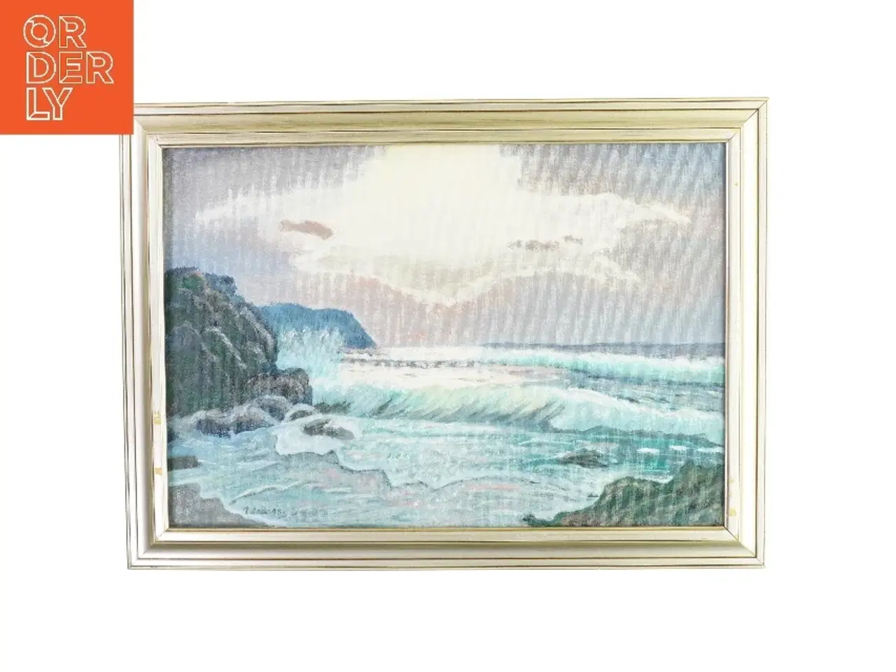 Billede 1 - Billedramme / maleri med billede fra Ukendt (str. LB:62,5x46cm)