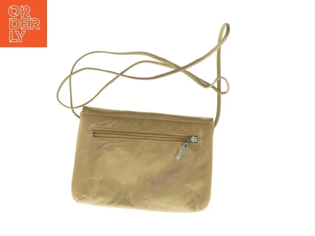 Billede 3 - Beige Læder Crossbody skuldertaske (str. 23 x 17 cm)