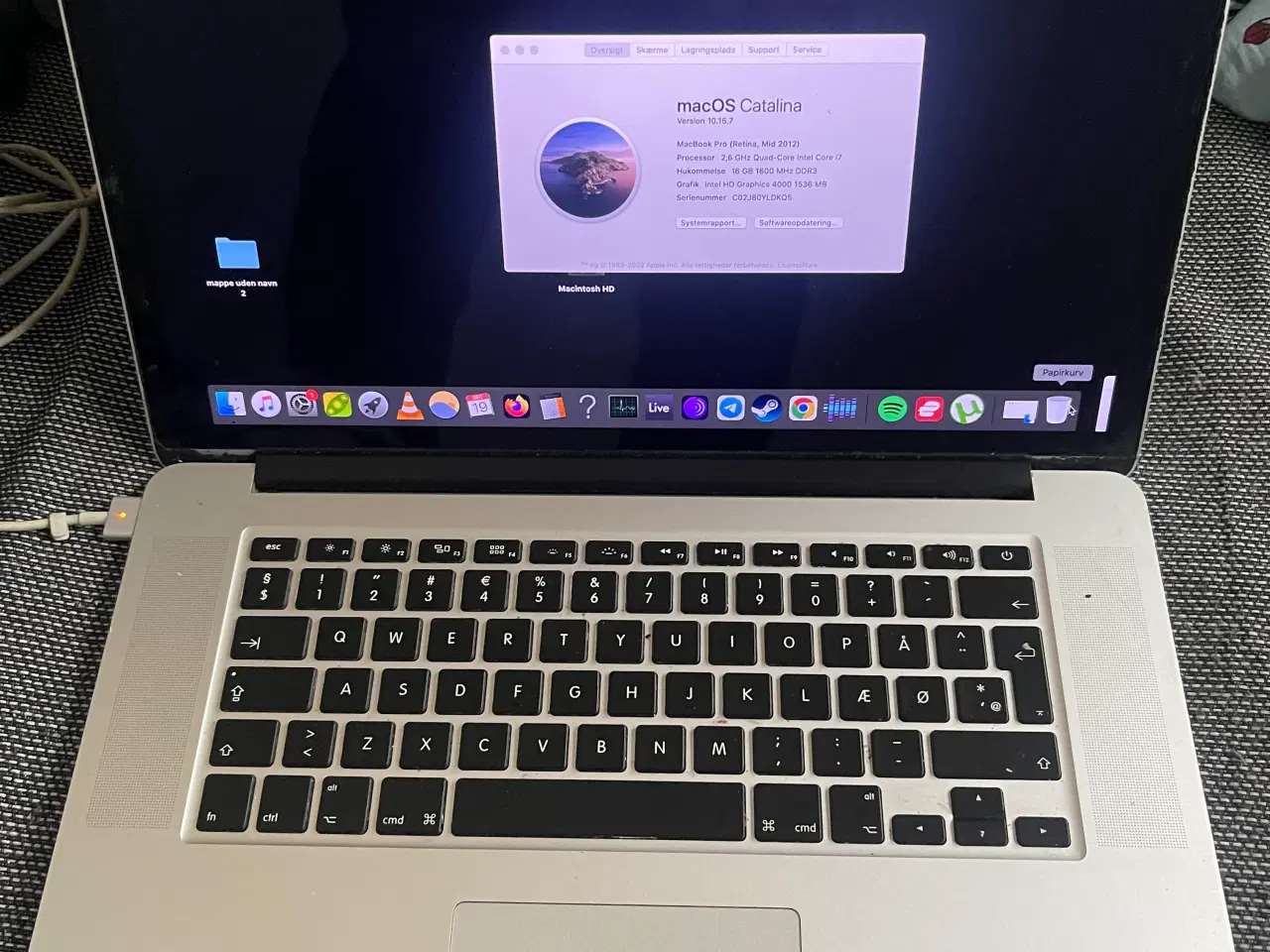 Billede 1 - MacBook Pro 15’ Mid 2012, 2,6GHZ i7, 16GB 