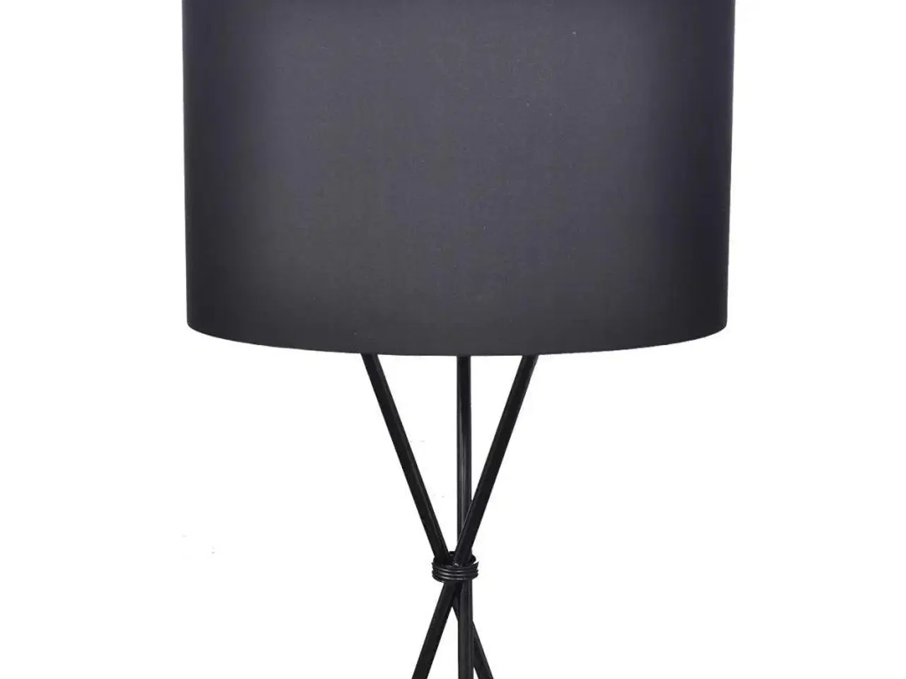 Billede 2 - Gulvlampeskærm med høj stander sort