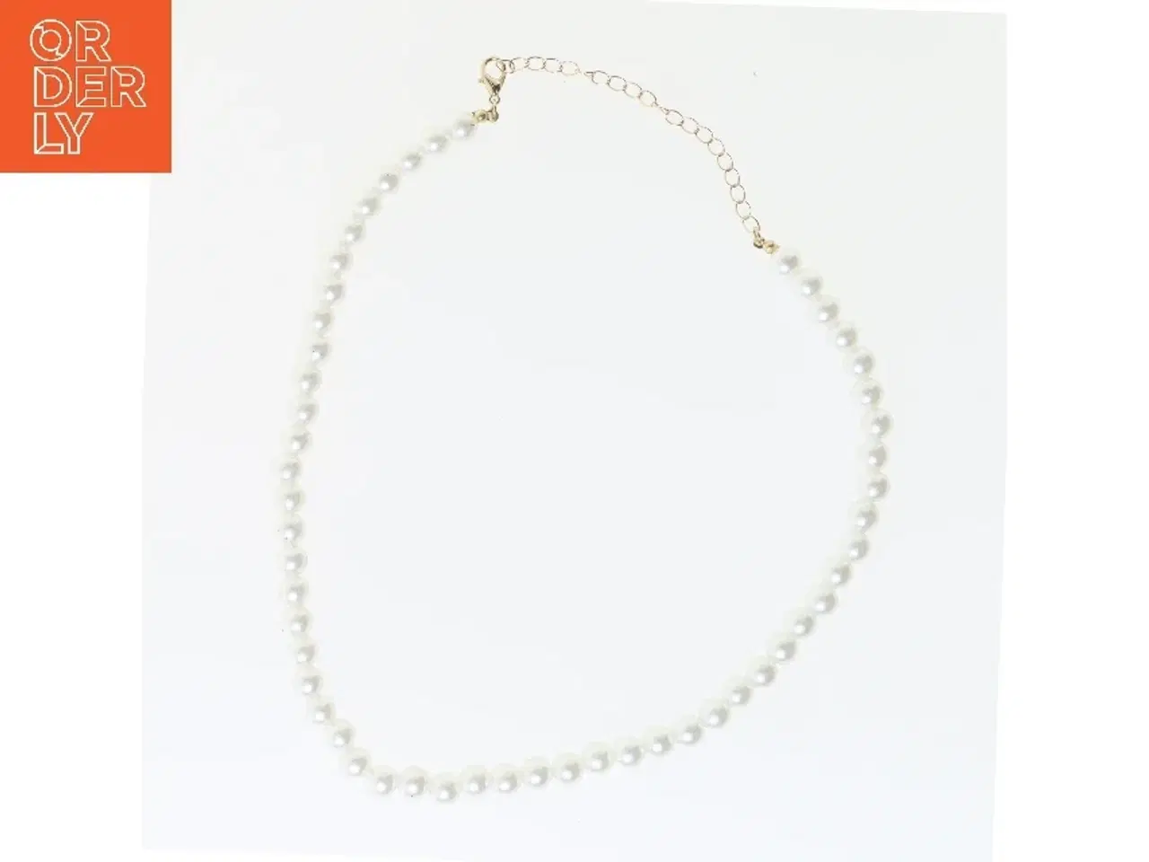 Billede 1 - Perlekæde med guldlås (str. 46 cm)