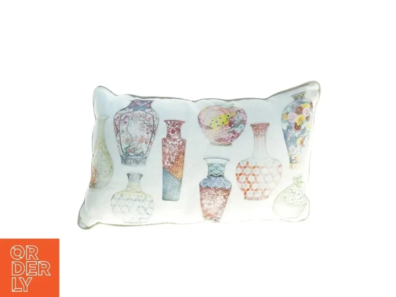 Billede 1 - Dekorativ pude med porcelænsmotiv (str. 46 x 30 cm)