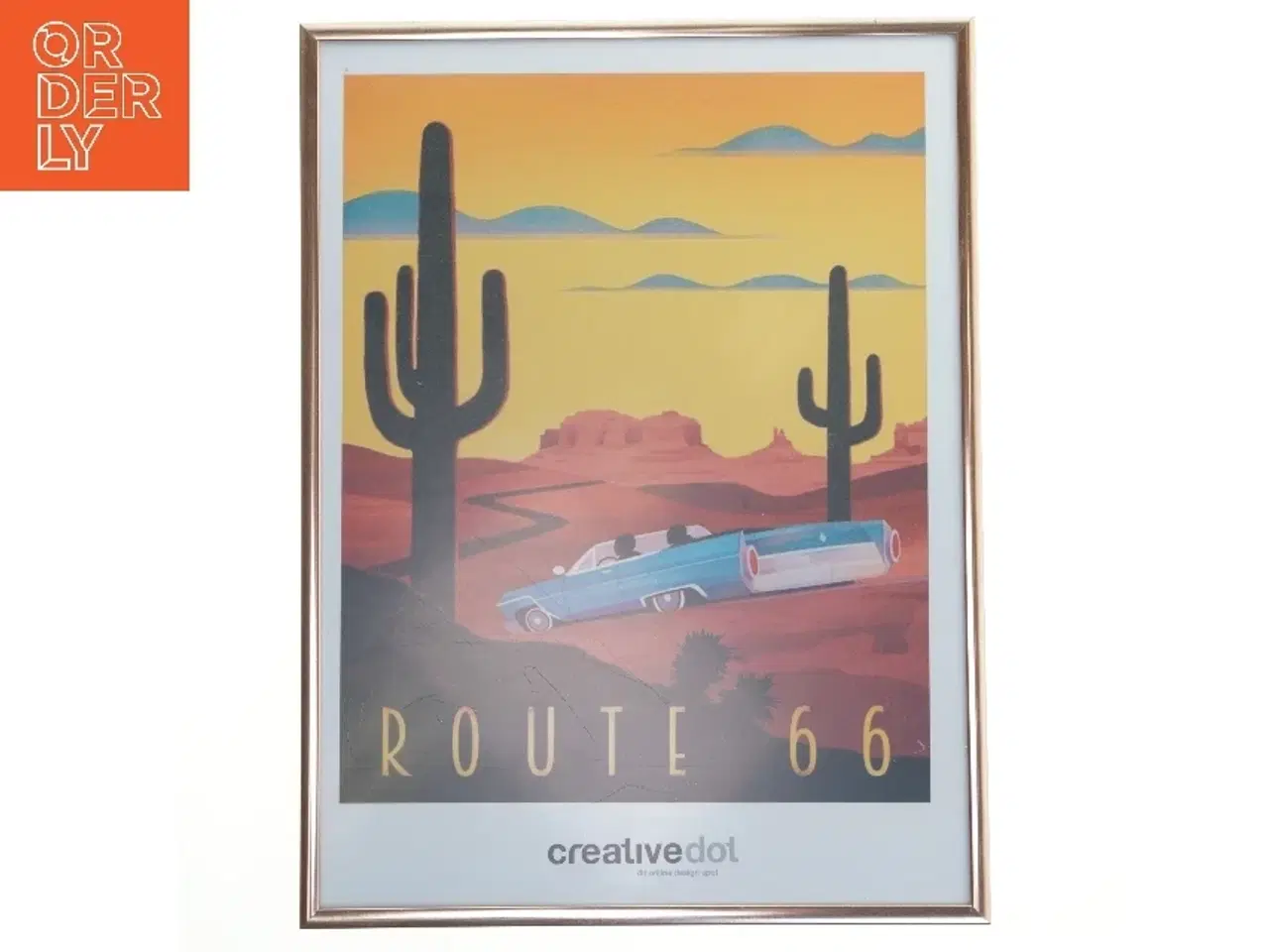Billede 1 - Route 66 plakat med ramme fra Creativedot (str. 30x40 cm)