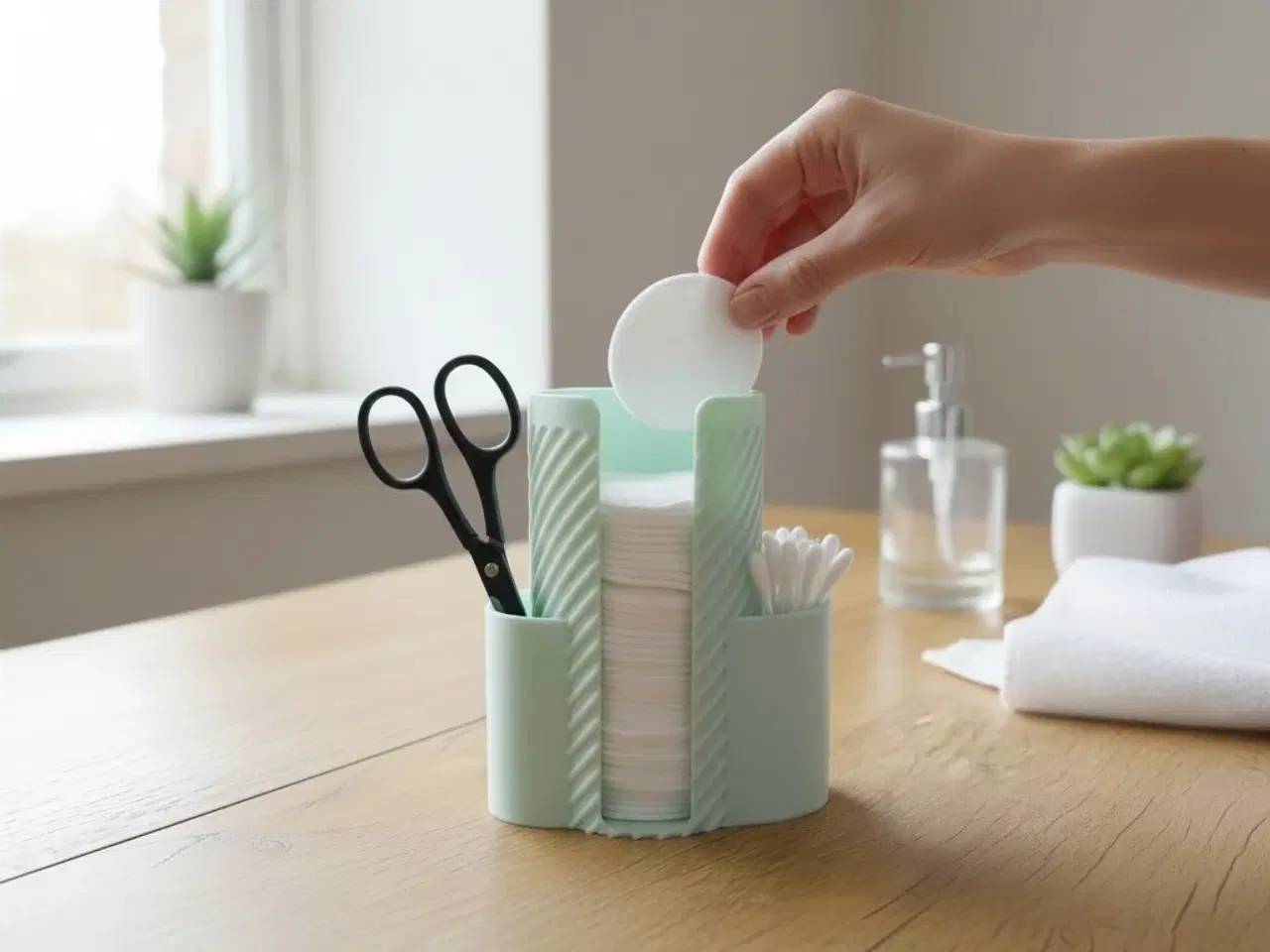 Billede 1 - Badeværelsesorganizer til vatrondeller og vatpinde