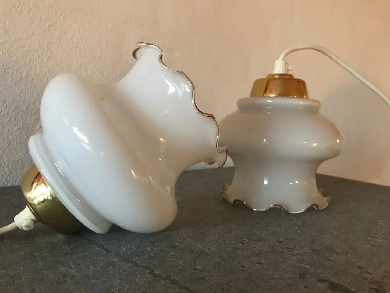 Billede 5 - Vintage lamper i messing og opaline
