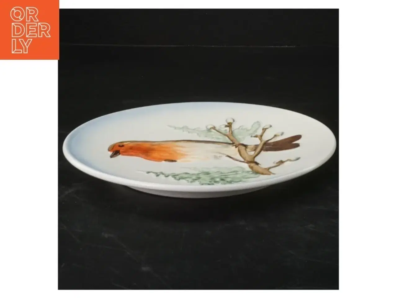 Billede 2 - Porcelænsplatte med rødhals fra Goebel (str. Ø 19 cm)