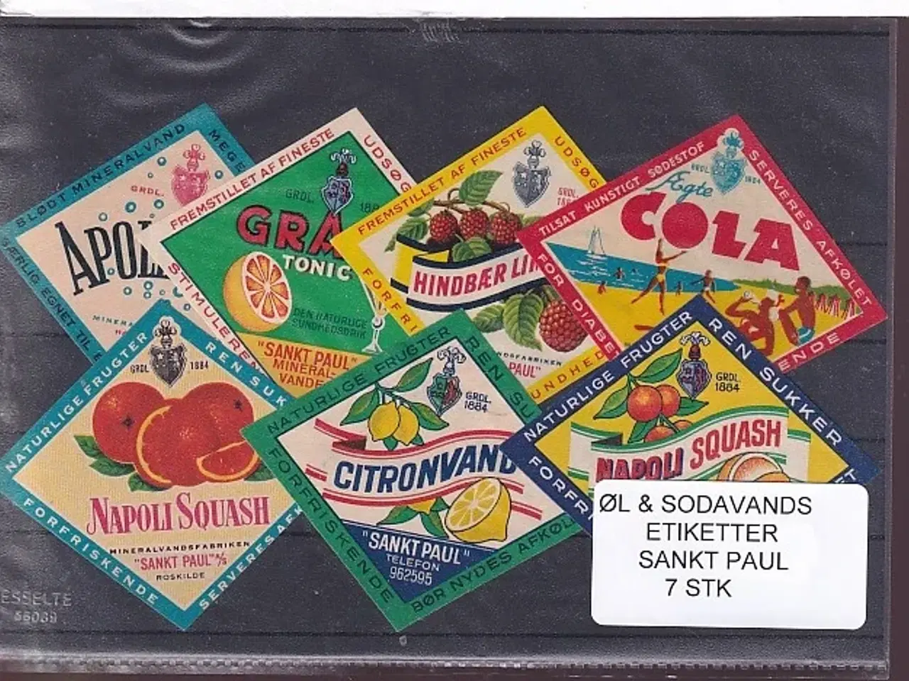 Billede 1 - Øl og Sodavands Etiketter - Sankt Paul - 7 Stk.
