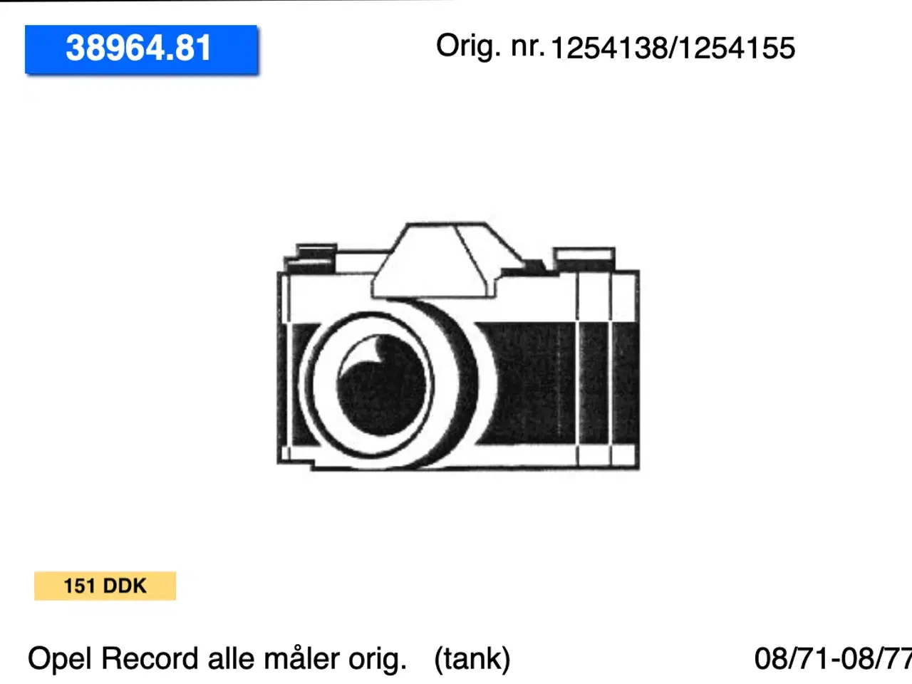 Billede 1 - Opel Record D-E  tanke