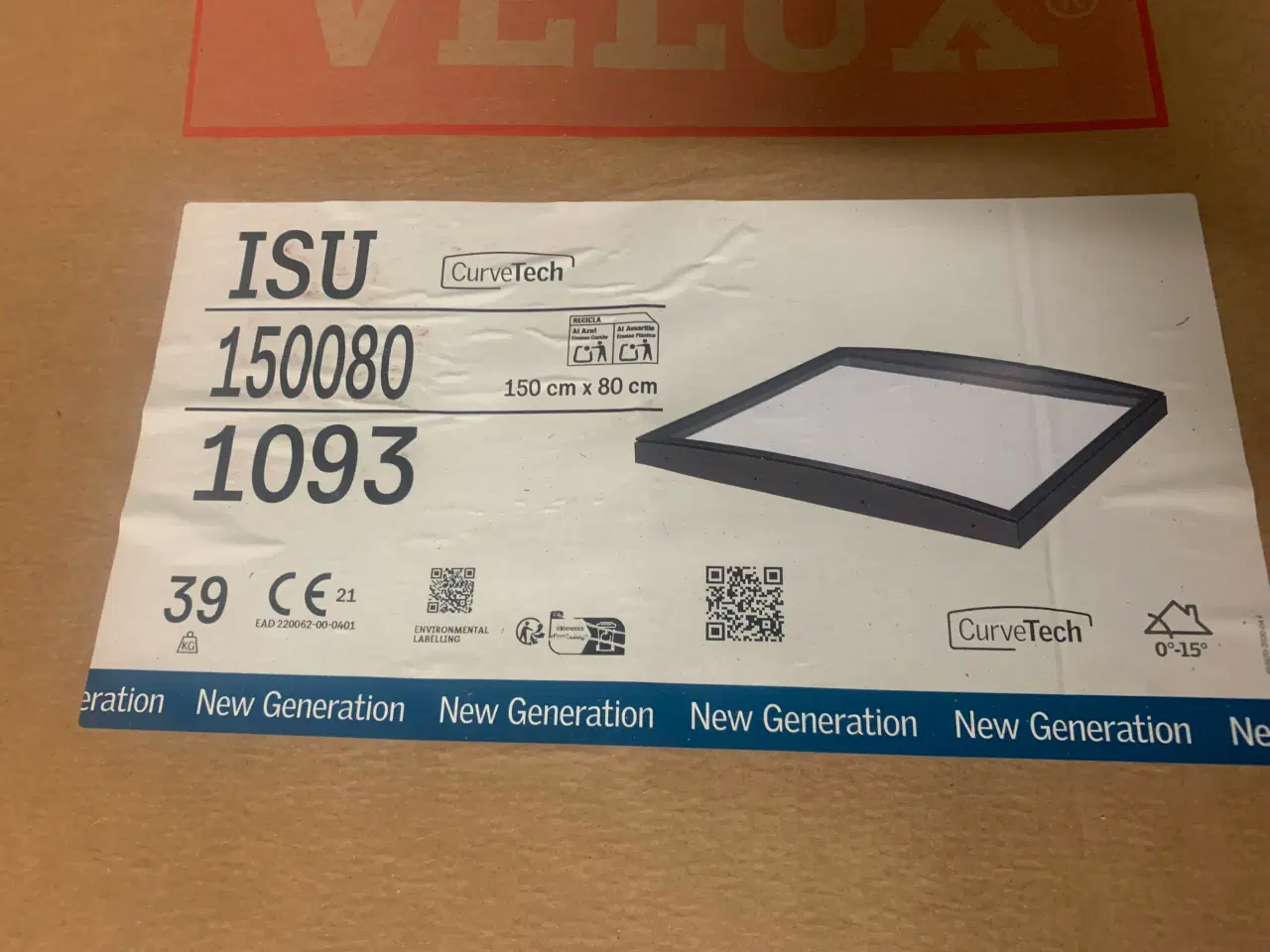 Billede 1 - Velux fladtagsvindue 80x150cm inkl buet overdel.